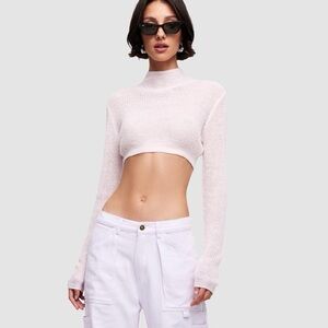 Lioness light pink fine knit Crop Top